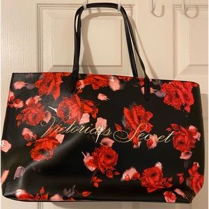 Victoria Secret Floral Tote in Red.